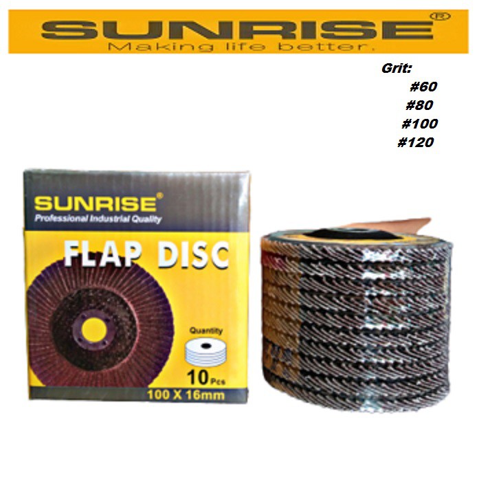 SUNRISE Flap Disc 4" Heavy Duty ( 10 pcs ) Shopee Philippines