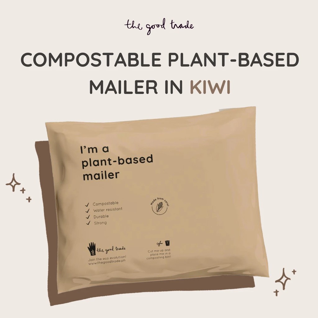 [50pcs] Compostable Mailer Kiwi Large Eco friendly & Sustainable