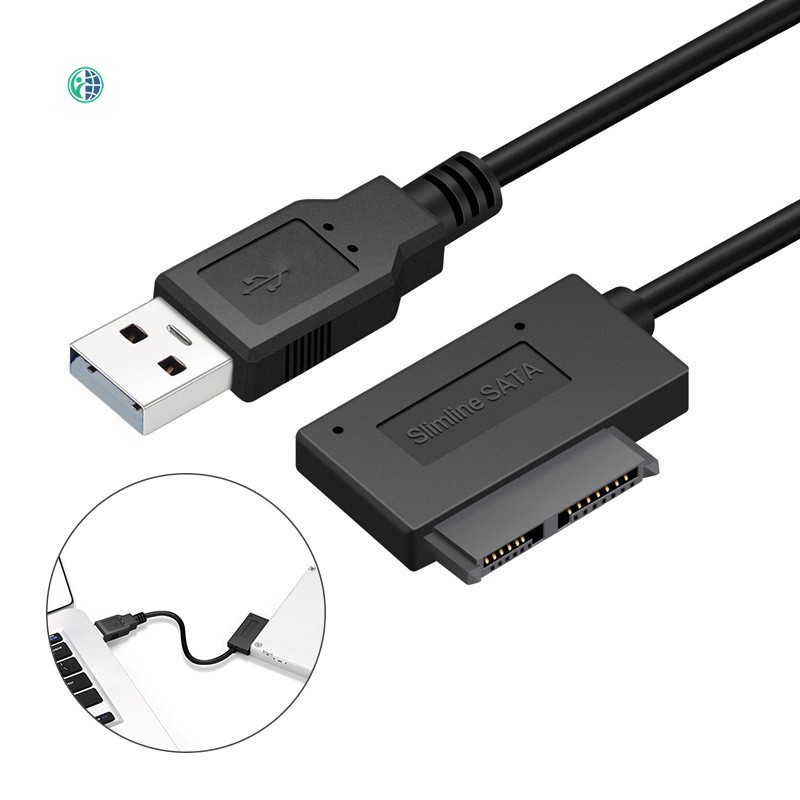 Ready Stock 7+6 13Pin Slim SATA to USB CD DVD Rom Optical Drive Cable