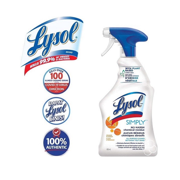 Lysol Simply Orange Blossom AllPurpose Cleaner Spray 650mL Shopee