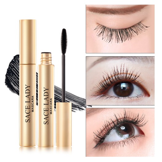 SACE LADY Extra Black Waterproof Mascara Volume Length Curl Ultrapigmented Eyes Cosmetic