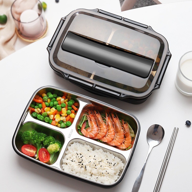 Portable 304 Stainless Steel Bento Box Lunch Box Leakproof Microwave