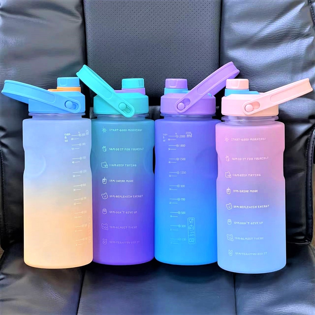 aesthetic water bottle Motivational Water Bottle with Time Marker