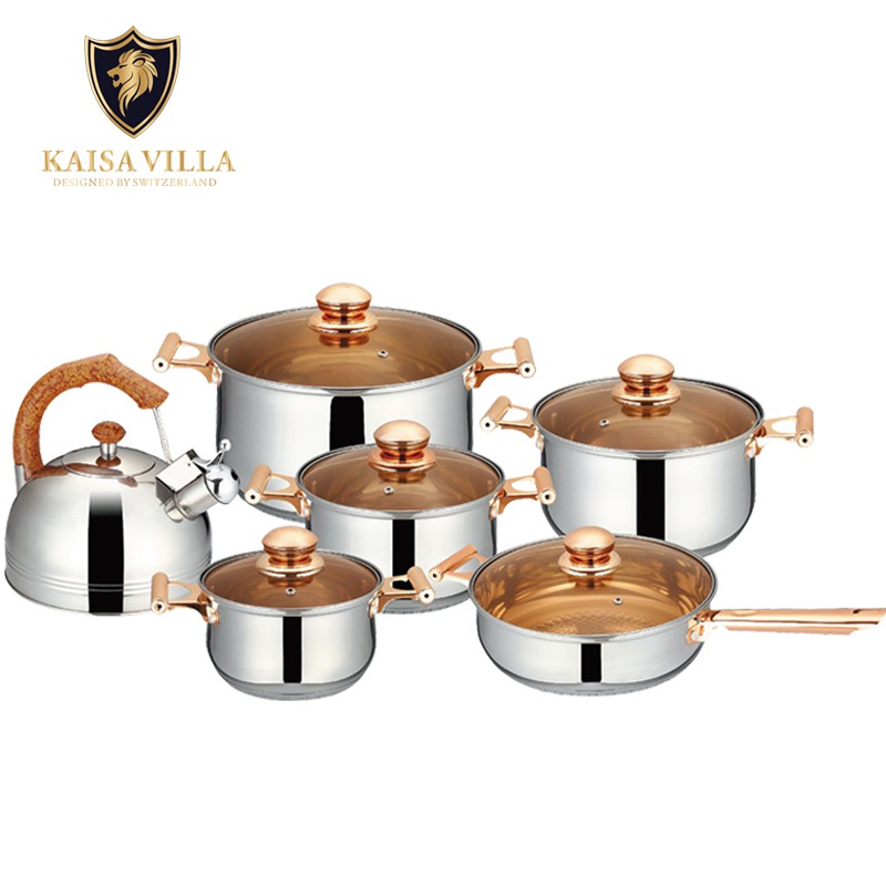Kaisa Villa Stainless Steel 100 Original Cookware Set With Whistling