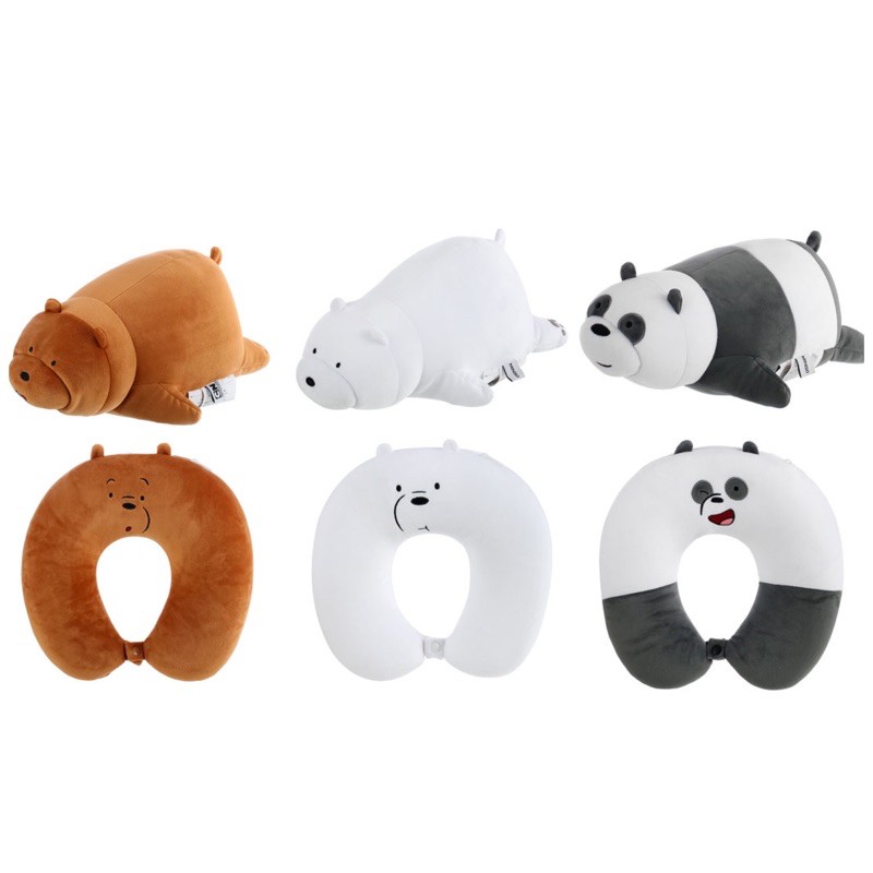 Miniso We Bare Bears Adjustable Neck Pillow Shopee