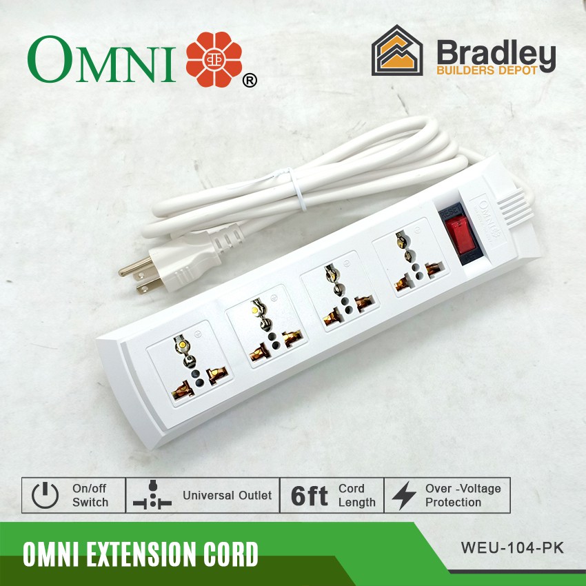 Omni Extension Cord Set with Switch and Universal Outlet (WEU104PK