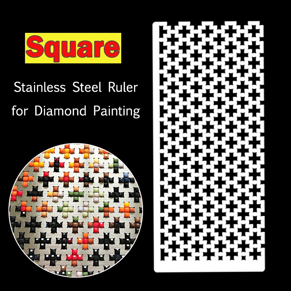 DIY 5D Diamond Painting Tools Stainless Steel Mesh Ruler Square Beads