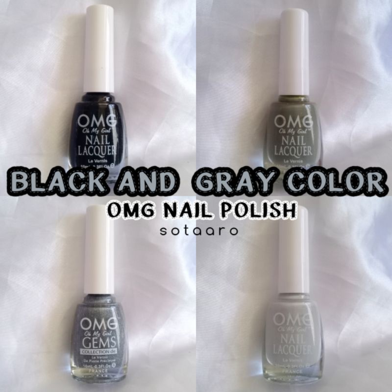 Black and Gray Colors OMG Nail Polish by Sotaaro Shopee Philippines
