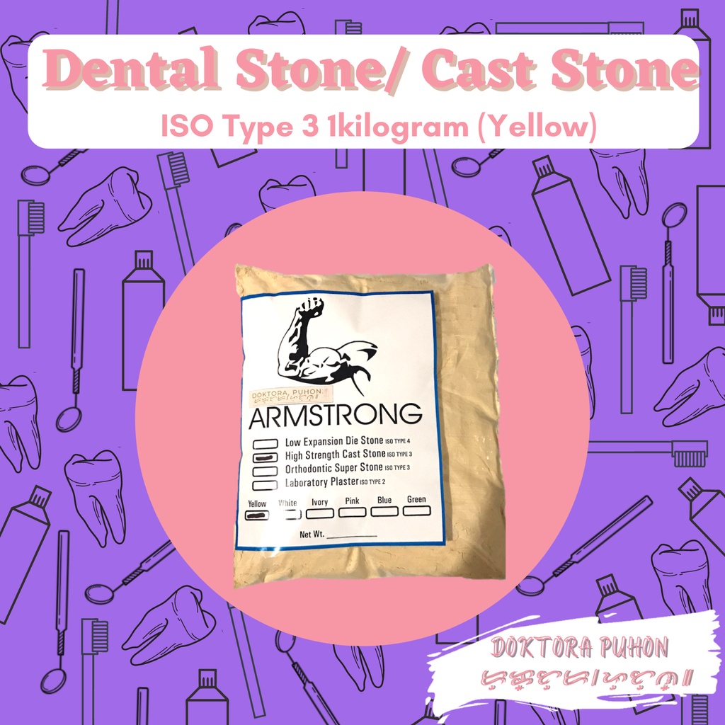 ARMSTRONG DENTAL STONE/ CAST STONE ISO TYPE 3 1KG (Yellow) Shopee