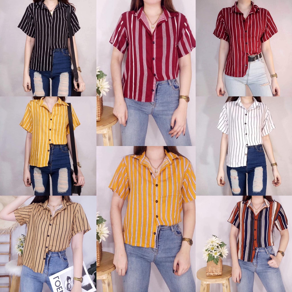 PRL CLOSET Ladies Button Down Polo Korean Trendy Fashion Inspired