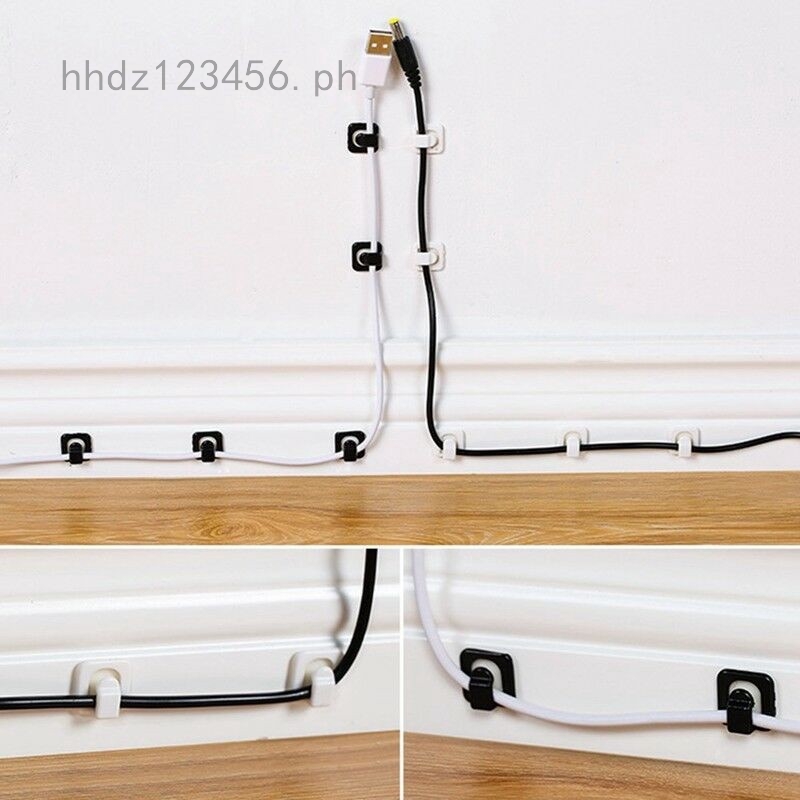 18Pcs/Set Self Adhesive Cable Holder Clamp Table Wall Wire Tidy Cord