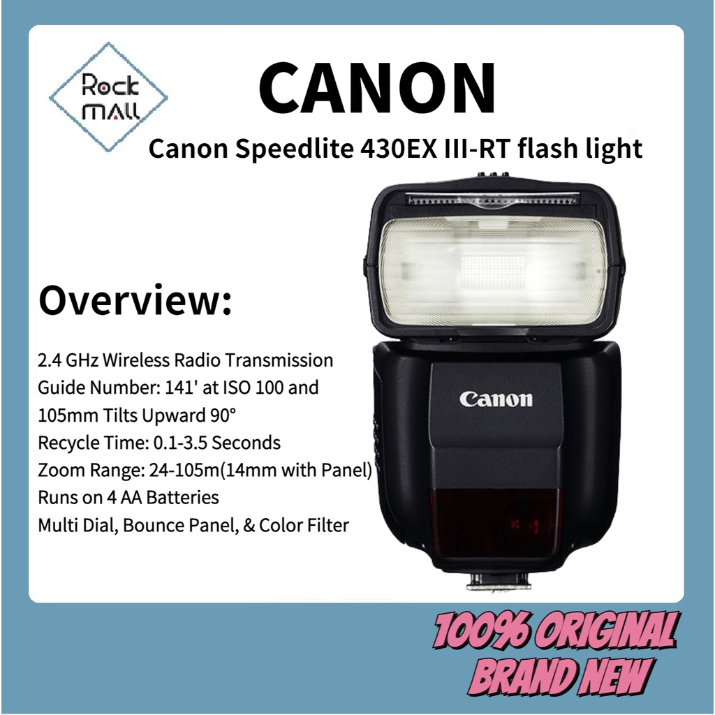 Canon Speedlite 430EX IIIRT Flash Light ( Compatible with Canon ETTL