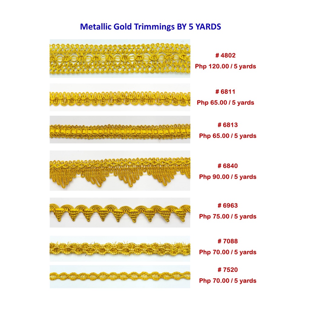 Metallic Gold Trimmings (by 5 yards) Part 1 Shopee Philippines