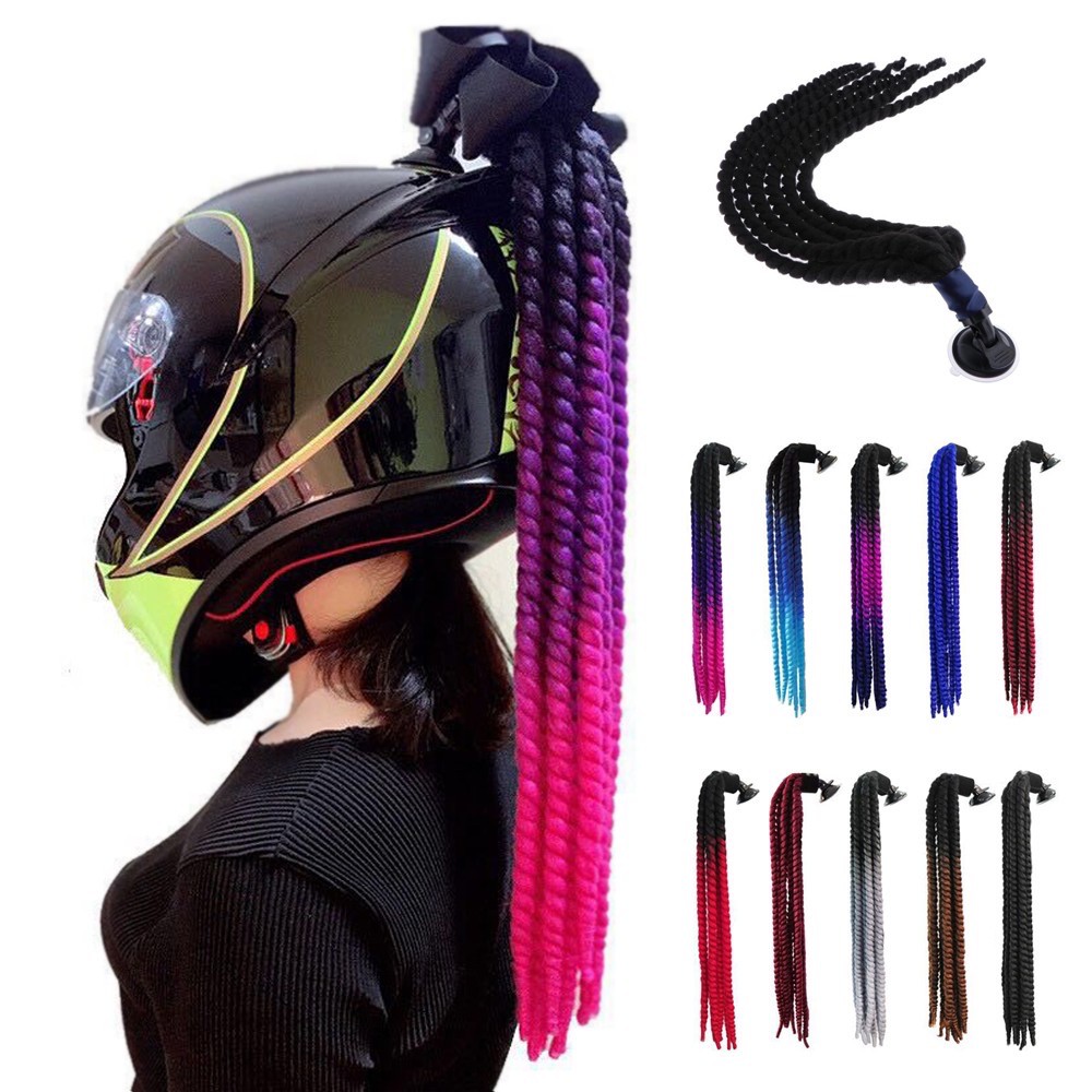 Helmet Braids Ponytail Motorcycle Bicycle Wig Hair Motor Motors Zba