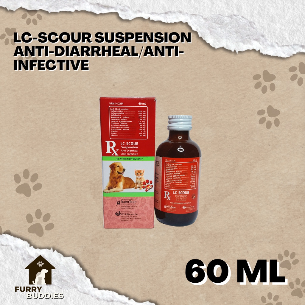 LCSCOUR SUSPENSION ANTIDIARRHEAL/ANTIINFECTIVE (60 ML) Sold per