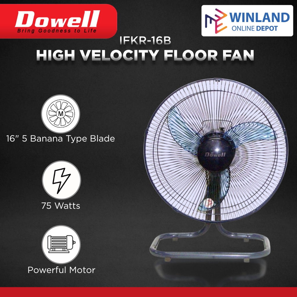 Dowell Original High Velocity Electric Fan 16" Ground Desk Fan IFKR16B