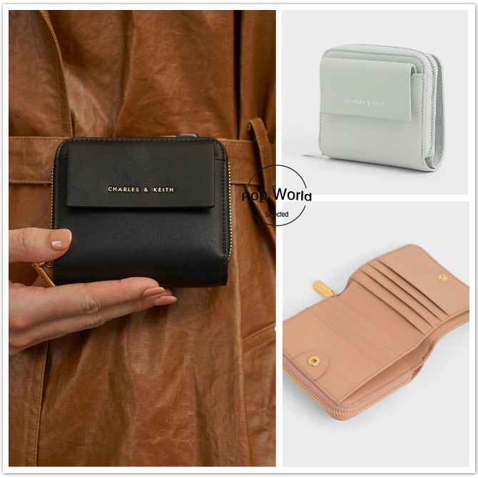 Charles and Keith wallet CK610770217 Front Flap ZipAround Mini Square