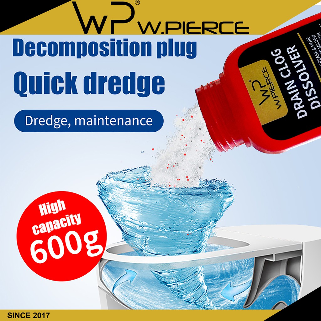 WPierce Powerful Clog Remover (ORIGINAL)Dissolves Grease/Hair/Oils Dredging Agent Sink Drain