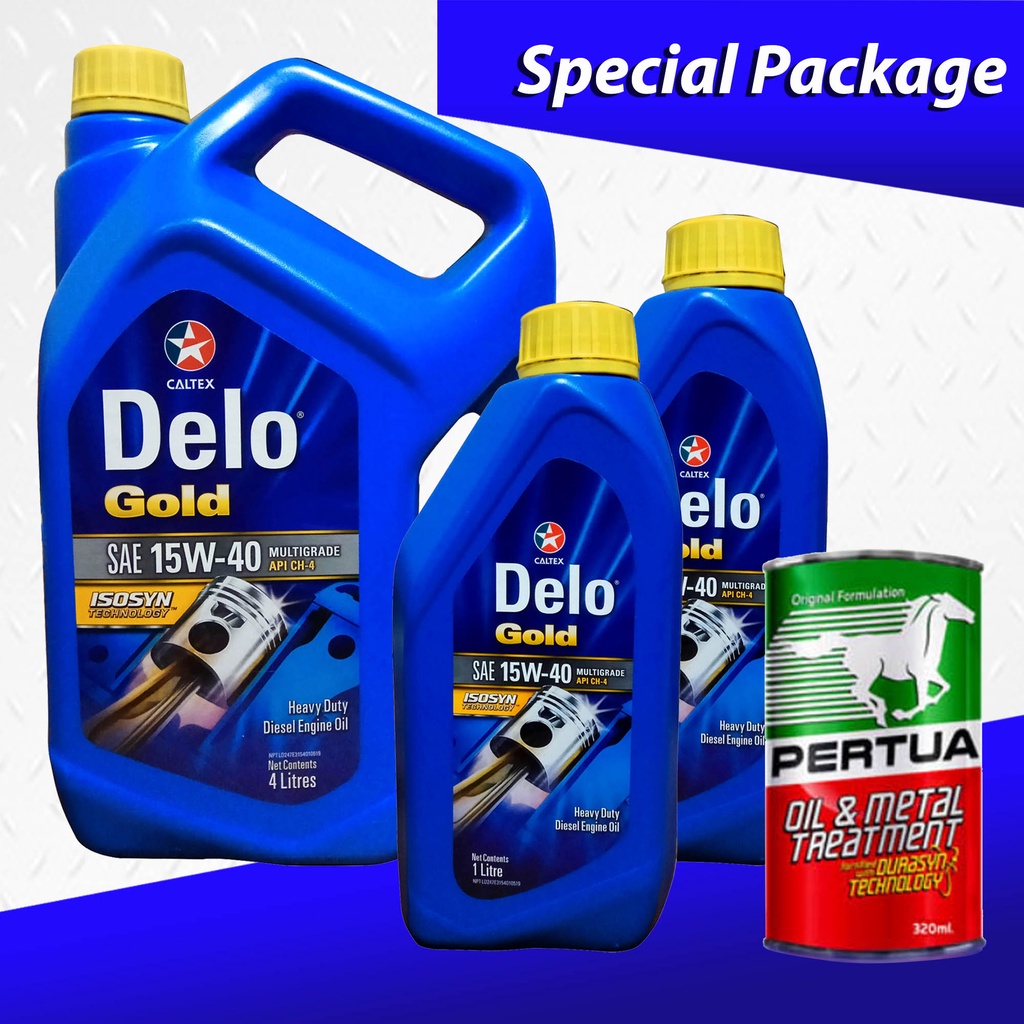 Caltex Delo Gold Diesel Engine Oil SAE 15W40 + Pertua Oil and Metal