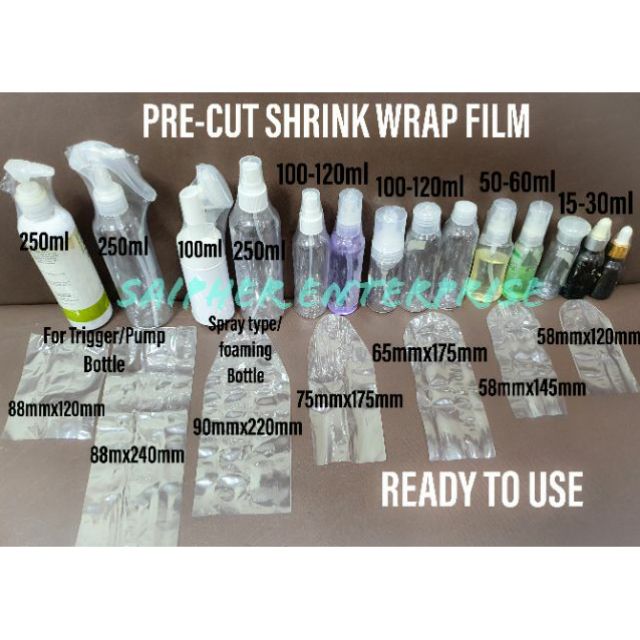 100/200pcs PRE CUT SHRINKABLE PLASTIC SEAL/ SHRINK SLEEVES/ SHRINK WRAP