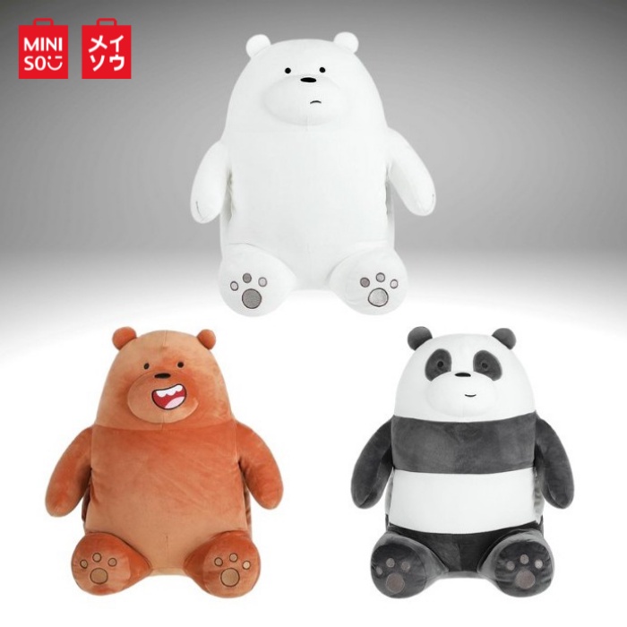 Miniso We Bare Bears Cushion / Nap Pillow Ice Bear Grizzly Panda