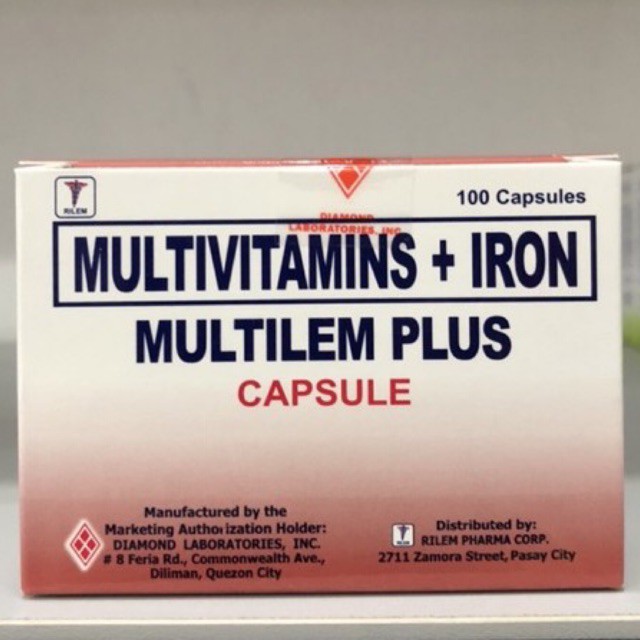 MULTILEM PLUS 100 CAPSULES (Multivitamins + Iron) Shopee Philippines