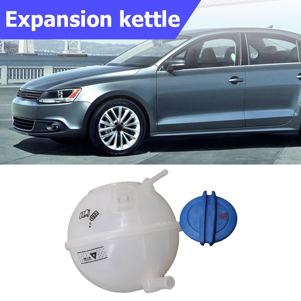 Coolant Reservoir Expansion Tank + Cap For Jetta MK5 Golf GTI MK6