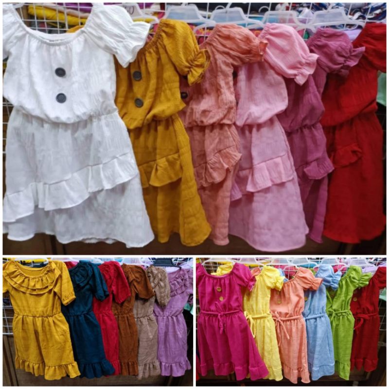 6 PCS BUNDLE SULIT PROMO PACK Kidswear Assorted color Dress Ruffles