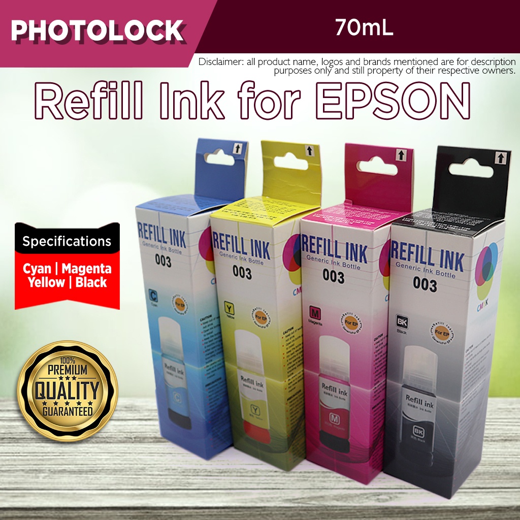Refill Ink 003 for EPSON L3110 L3210 L1110 L1210 L1250 L3116 L3216 L3150 L3250 L3156 L5190 L5290