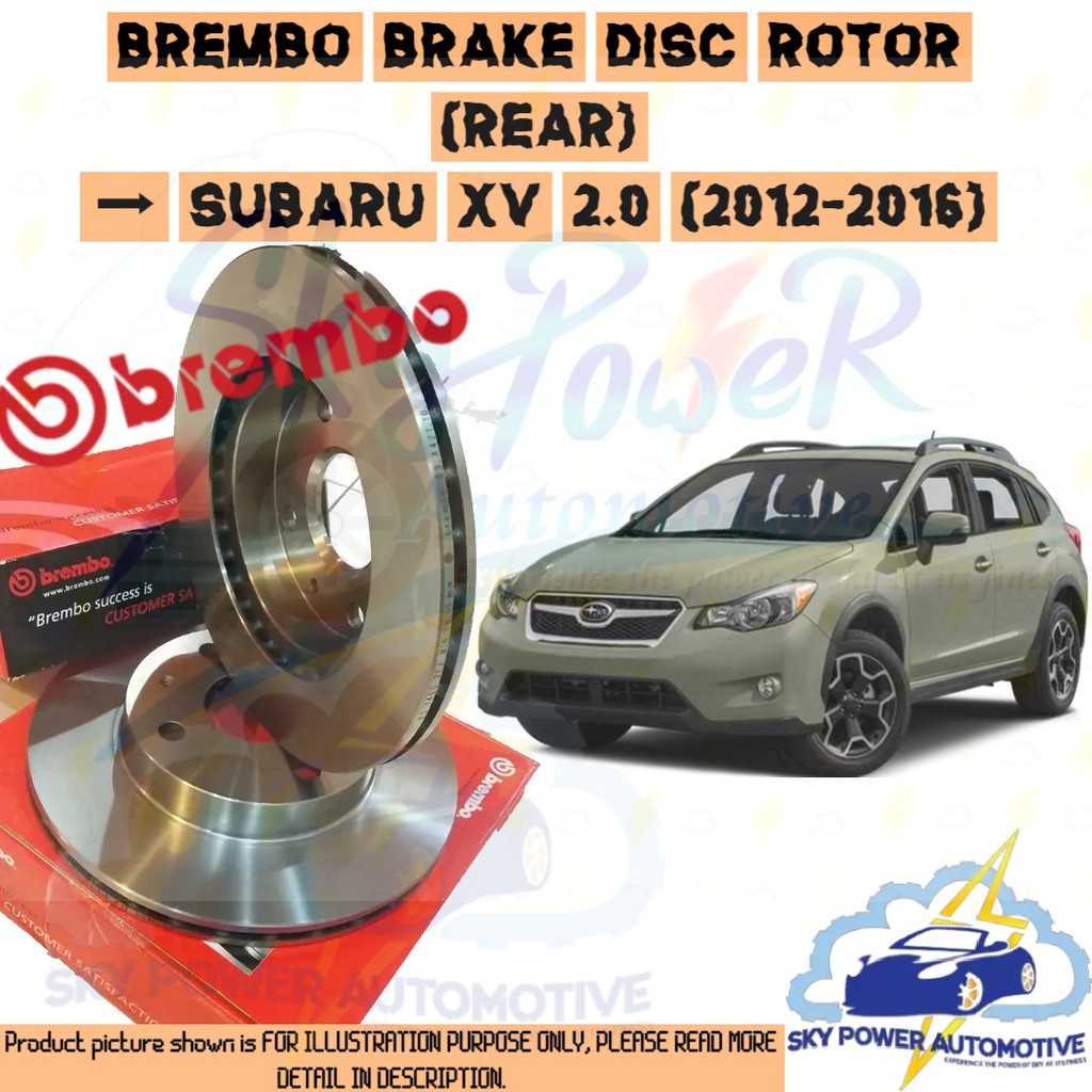 BREMBO SUBARU XV (20122016) BRAKE DISC ROTOR (REAR) Shopee Philippines