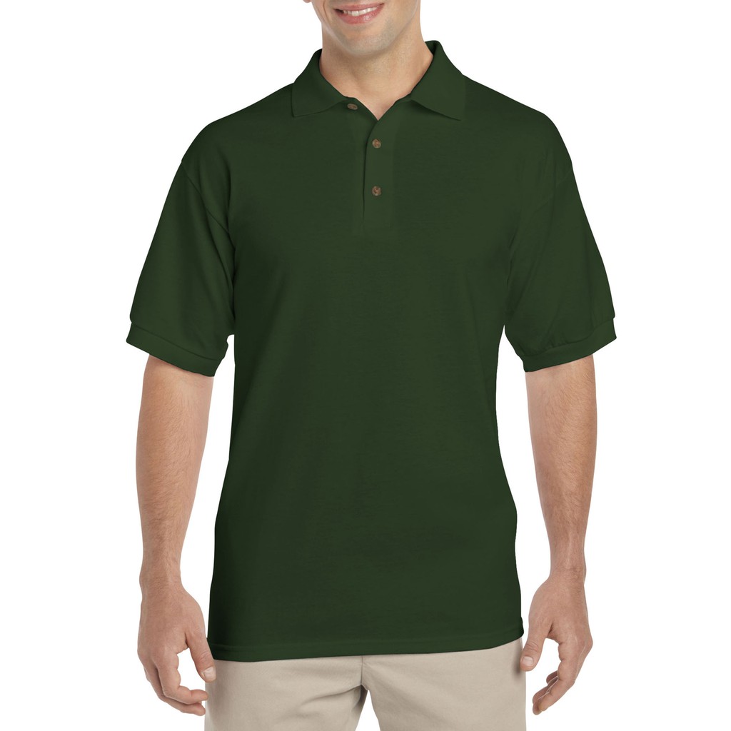Gildan Premium Cotton Double Piqué Polo Shirt (Forest Green) Shopee