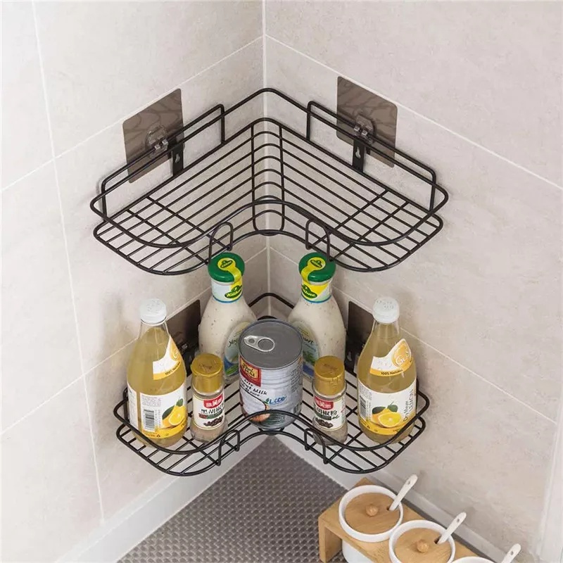 Triangular corner shelf bathroom kitchen shower box shelf storage rack