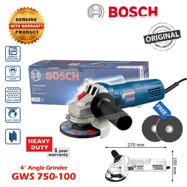 BOSCH GWS 750100 Original W/ Warranty 4" Electric Angle Grinder GTM