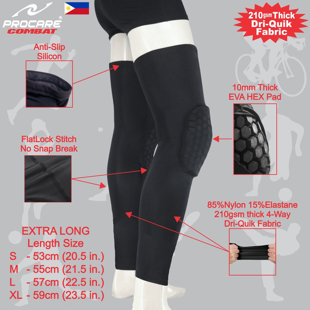 PROCARE CSX55 Compression Leg Sleeves Hex Padded Knee PAIR Shopee