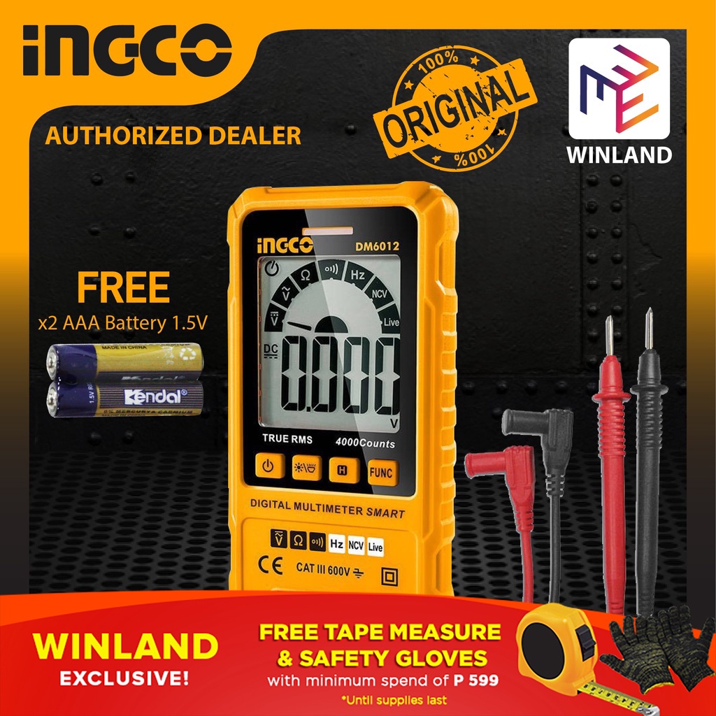 INGCO Original Smart Digital Multimeter Tester DM6012 *WINLAND