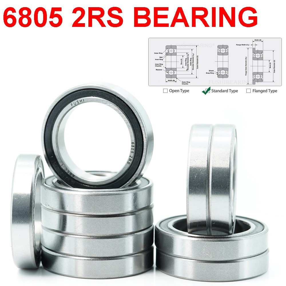 6805 2RS Bearing 25*37*7 mm ABEC1 Metric Thin Sectio 6805 Ball