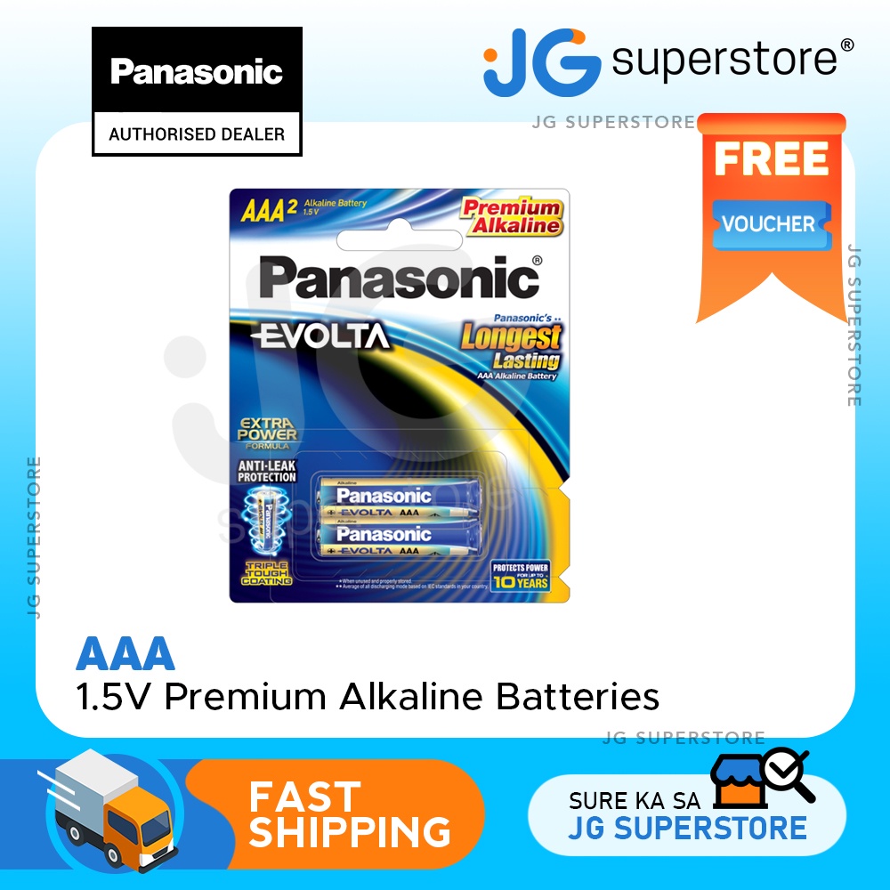 Panasonic LR03EG/2B Evolta AAA (Pack of 2) Premium Alkaline Batteries 1.5V Battery JG