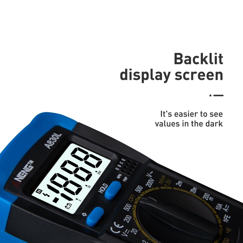A830L LCD Digital Multimeter Capacitance OHM Tester Voltmeter Ohmmeter