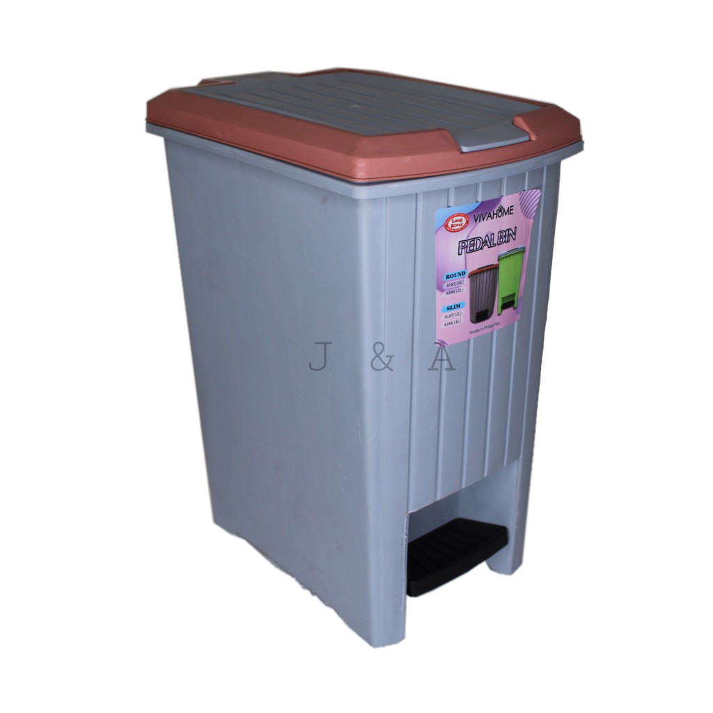8187 Pedal Garbage Cans with Lid Slim Office Trash Can Kitchen Garbage