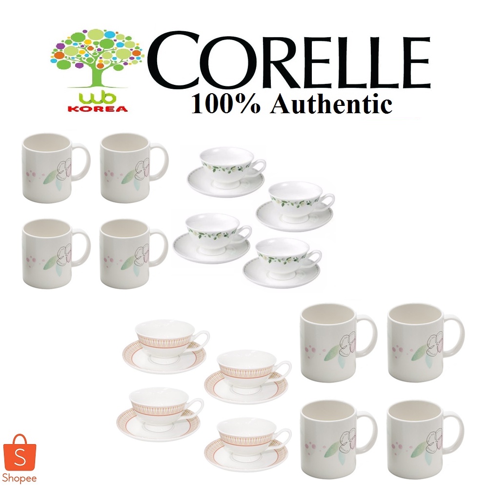 CORELLE Coordinate Mug 350ml 4 Piece Set with CORELLE Coordinate Tea