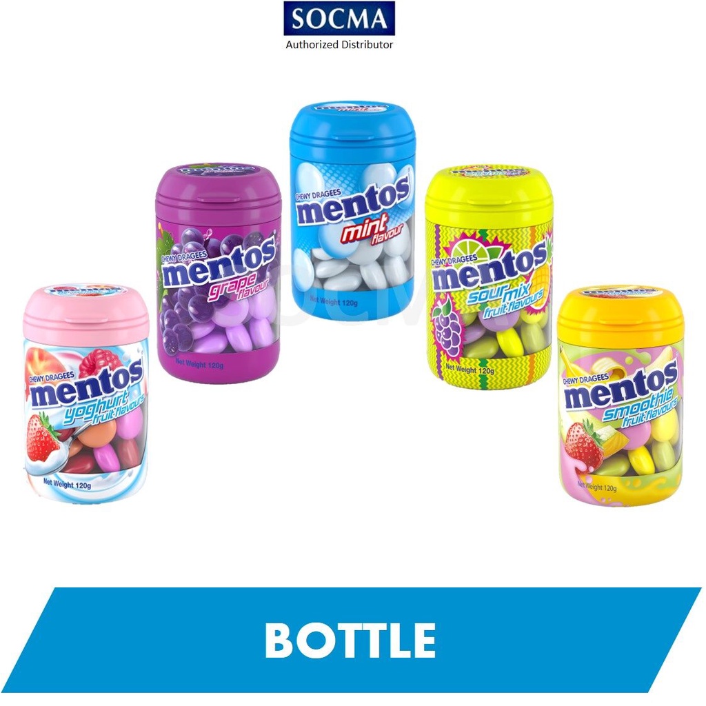 Mentos Chewy Dragees Mint/Sour Mix/Yoghurt Fruit/Grape 120g Shopee Philippines