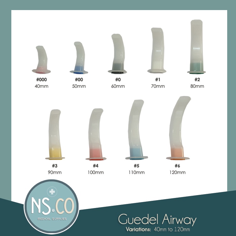 NSCO Guedel Oral Airway Sterile Size 000, 00, 0, 1, 2, 3, 4, 5, 6