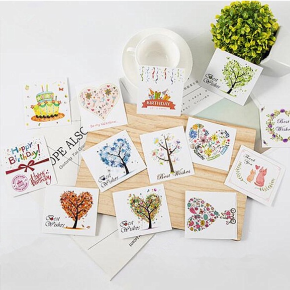 Greeting Cards Mini Art Flower Gift Card Thank You Card Message Card