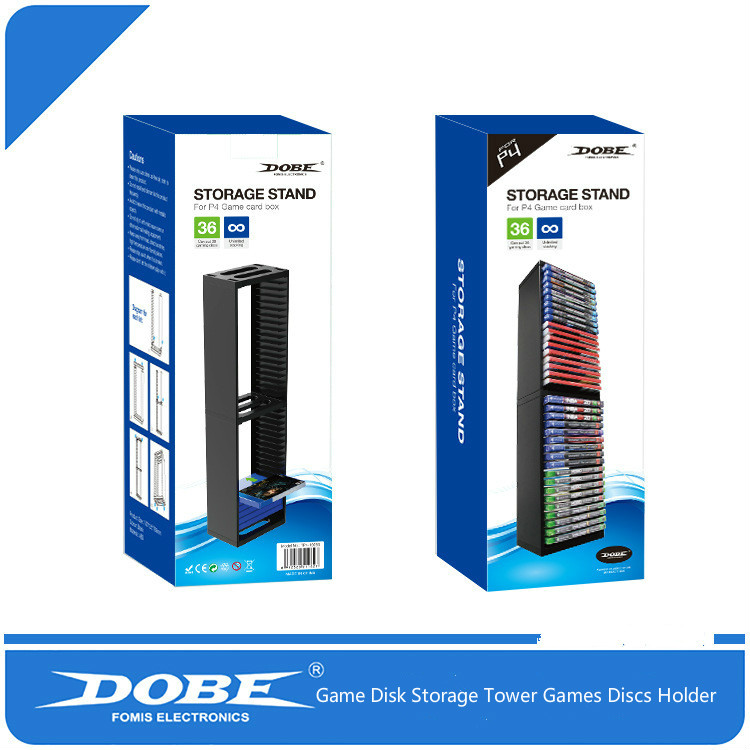 Dual Layer Game Disk Storage Tower Games Discs Holder Vertical Stand 18/36 Disks Organizer