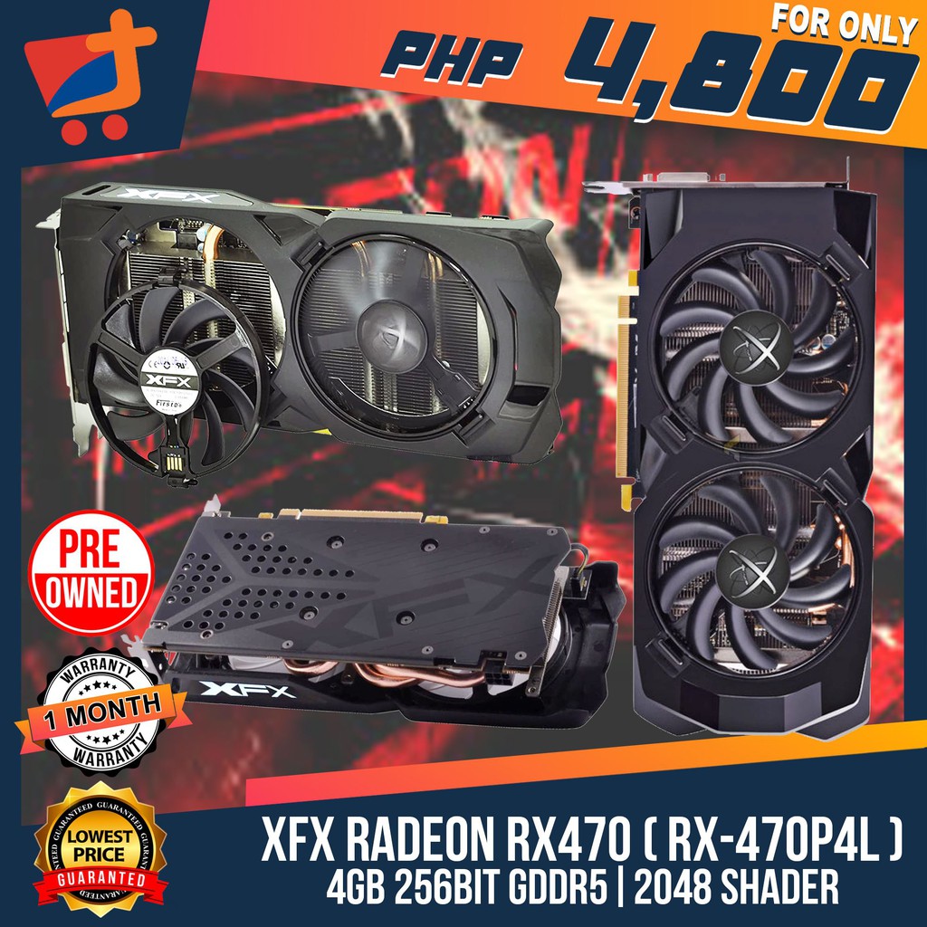 XFX Radeon RX470 4GB 256bit GDDR5 2048 Shaders Desktop Gaming Graphics