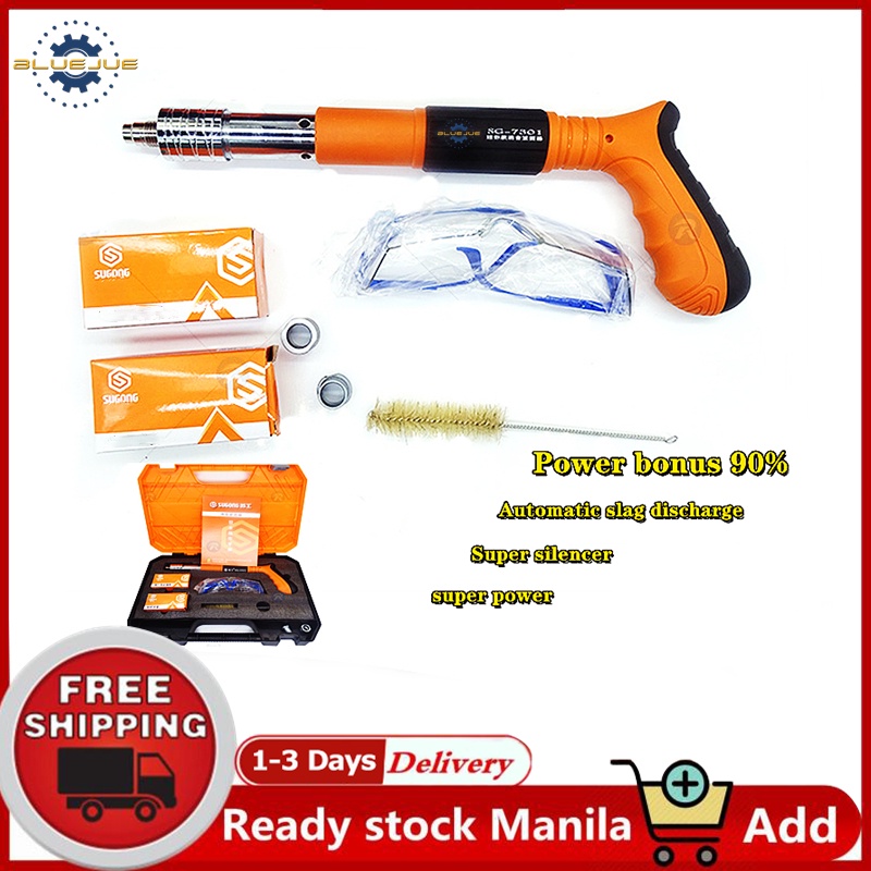 BLUEJUE Chipping Nail Gun Rivet Tool Concrete Tufting Gun Tacker Woodworking Wall Anchor Hea
