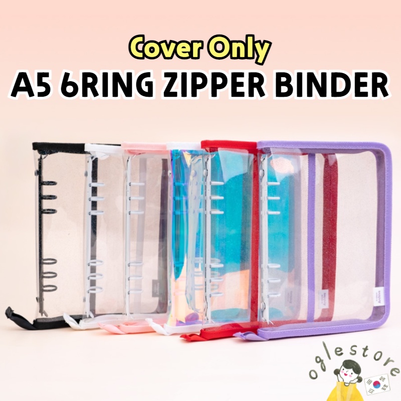 A5 Zipper Binder Cover Only A5 Binder 6Ring Binder 6Hole Binder Lucalab Pvc Zipper Binder Cover