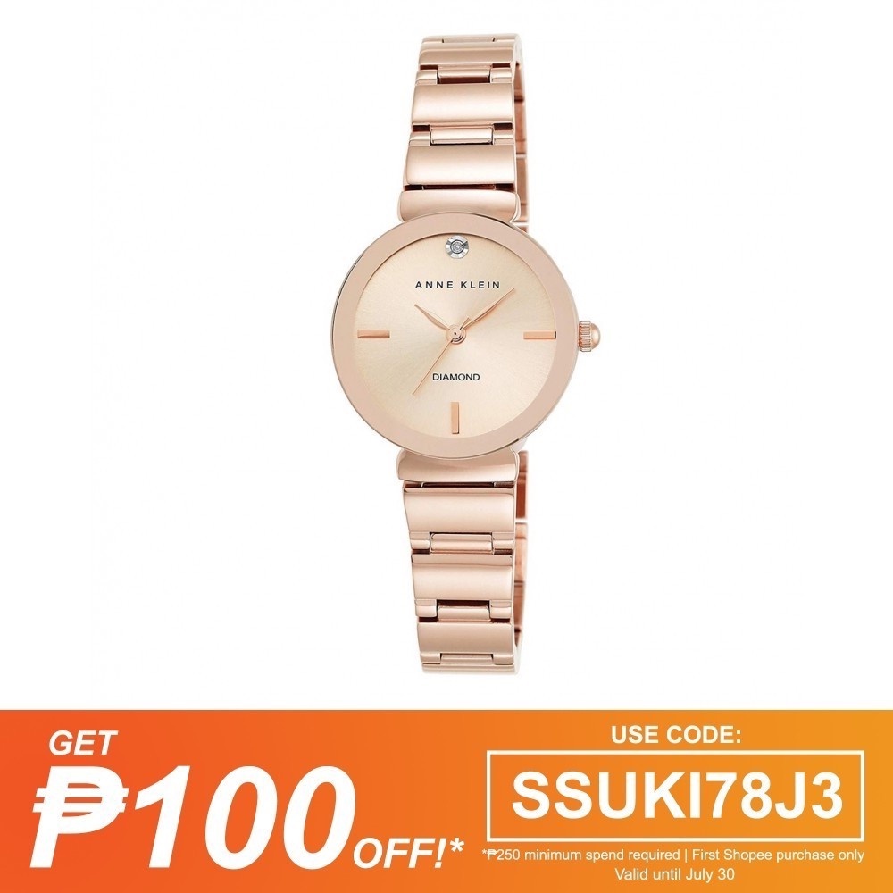 Anne Klein Women's Watch with Genuine Diamond Rose Gold Bracelet Watch
