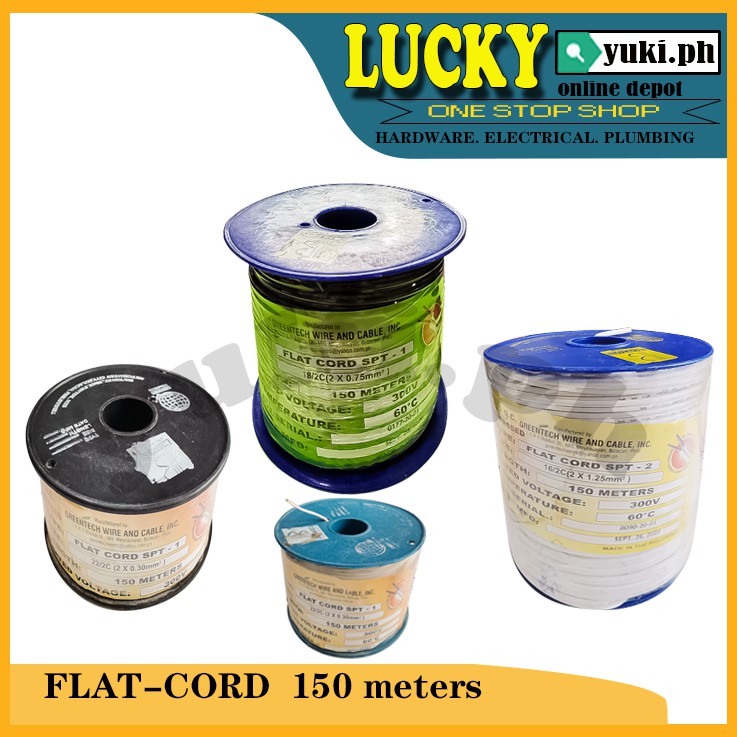 Flat Cord Wire Boston 22/2c, 18/2c, 16/2c ( White & BLack ) 150 meters