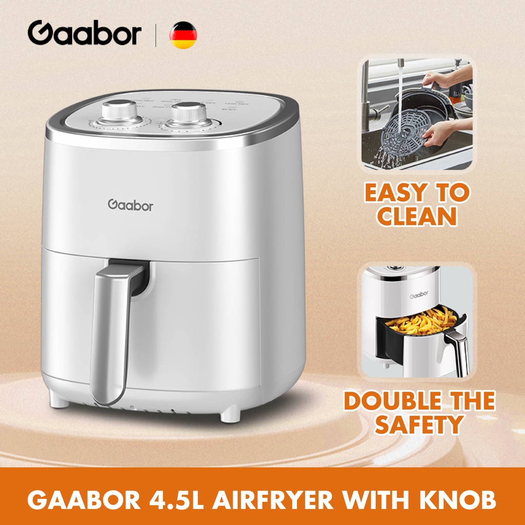 Gaabor Air Fryer, 4.5L/5L Oil Free Oven with 8 Cooking Functions